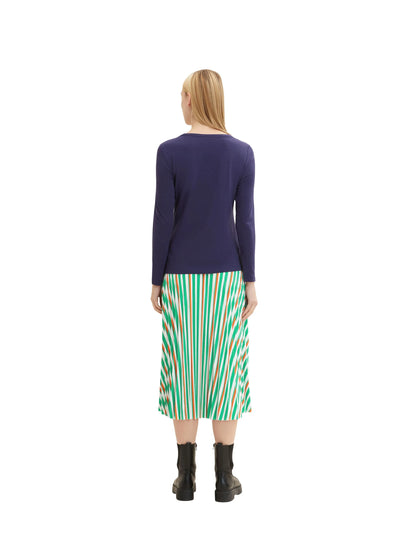 Tom Tailor Atlantic Ocean Blue Women Basic Long-Sleeved Shirt SKU: 1035396_11331 Image 03