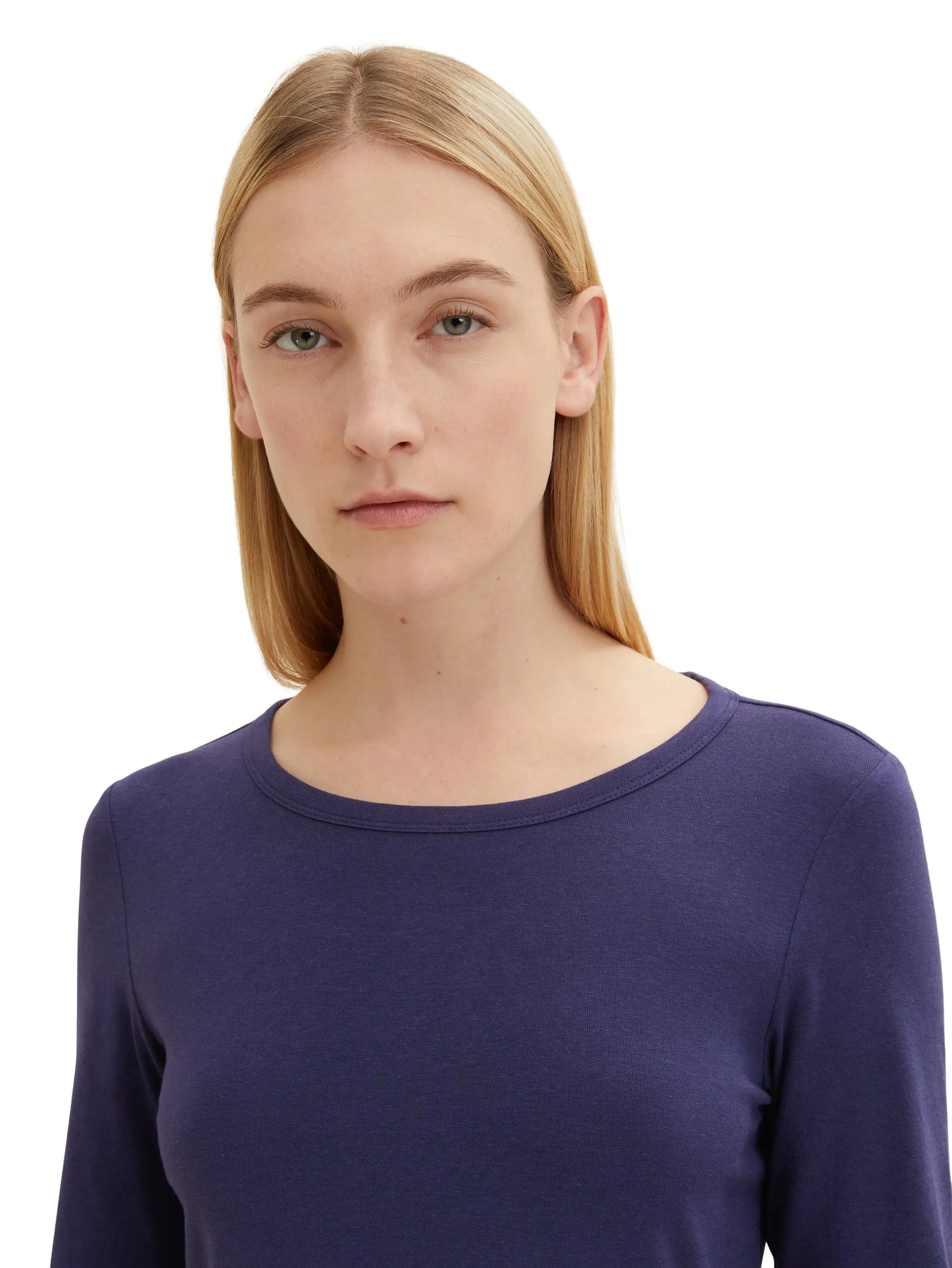Tom Tailor Atlantic Ocean Blue Women Basic Long-Sleeved Shirt SKU: 1035396_11331 Image 05
