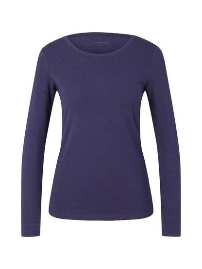 Tom Tailor Atlantic Ocean Blue Women Basic Long-Sleeved Shirt SKU: 1035396_11331 Image 07