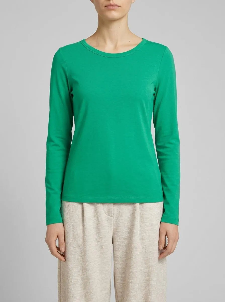 Tom Tailor Vivid Leaf Green Women Basic Long-Sleeved Shirt SKU: 1035396_31032 Image 00