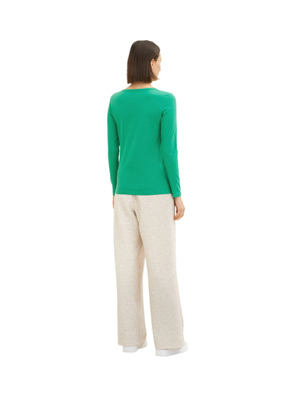Tom Tailor Vivid Leaf Green Women Basic Long-Sleeved Shirt SKU: 1035396_31032 Image 03