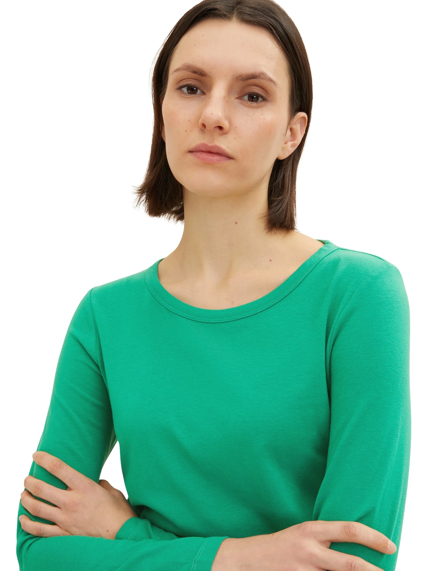 Tom Tailor Vivid Leaf Green Women Basic Long-Sleeved Shirt SKU: 1035396_31032 Image 04