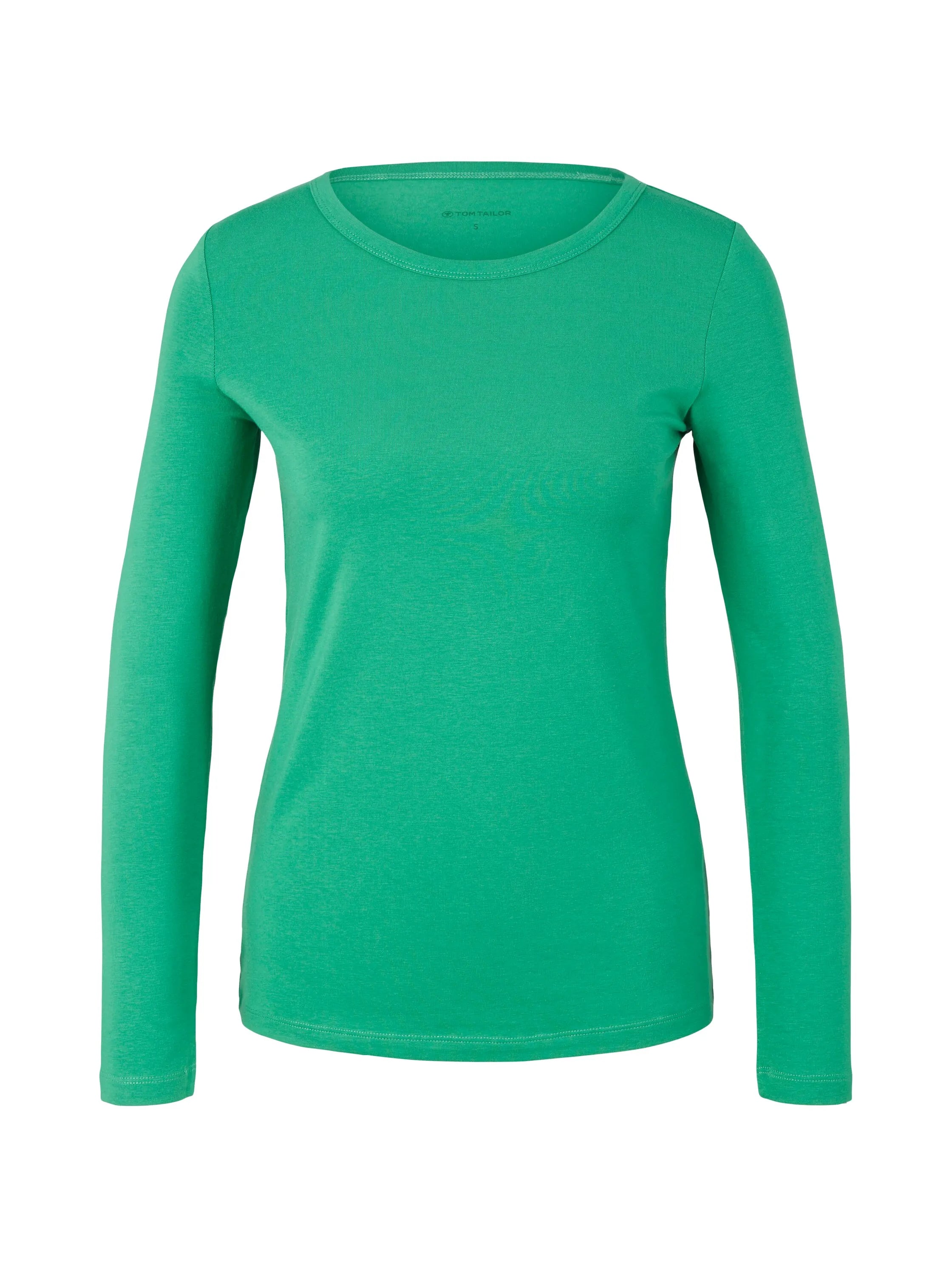 Tom Tailor Vivid Leaf Green Women Basic Long-Sleeved Shirt SKU: 1035396_31032 Image 07