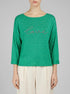 Tom Tailor Vivid Leaf Green Melange Women Long-Sleeved Shirt with Embroidery SKU: 1035465_31141 Image 00