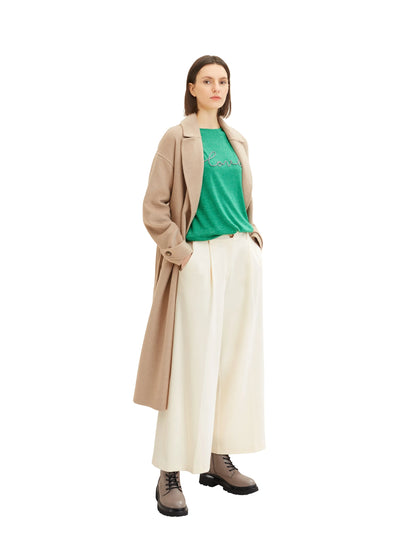 Tom Tailor Vivid Leaf Green Melange Women Long-Sleeved Shirt with Embroidery SKU: 1035465_31141 Image 02