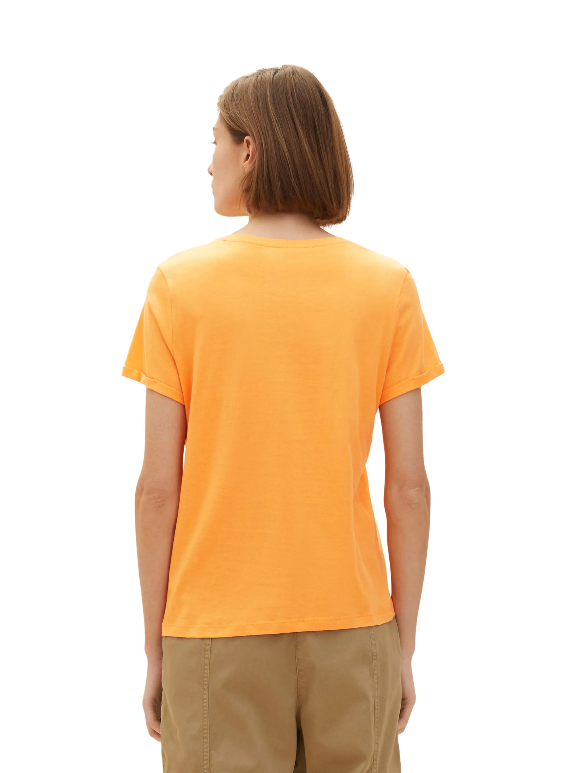 Tom Tailor Bright Mango Orange Women T-Shirt with a Print SKU: 1035470_29751 Image 03