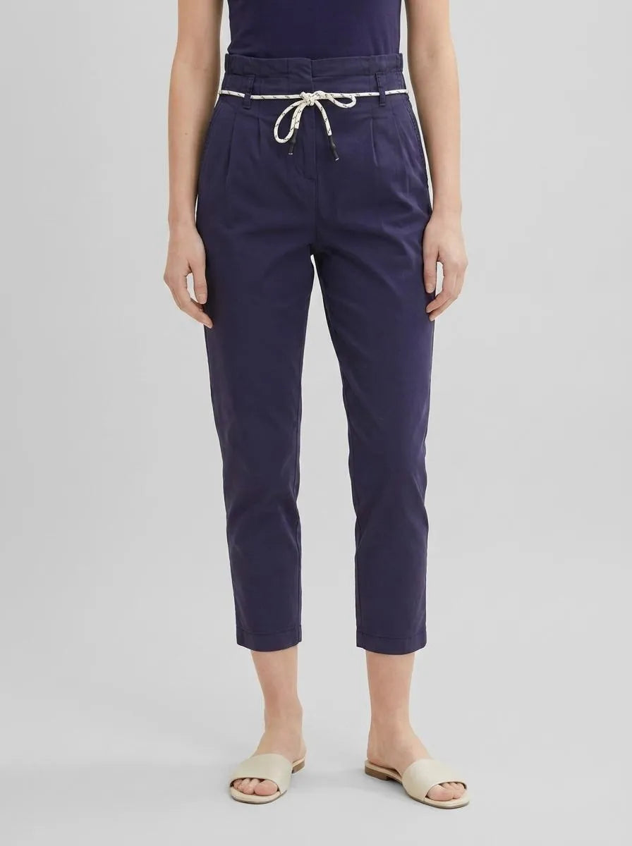 Tom Tailor Atlantic Ocean Blue Women Paperbag Trousers with Darts SKU: 1035503_11331 Image 00
