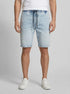 Denim Tom Tailor Used Light Stone Blue Denim Men Denim Shorts with an Elastic Waistband SKU: 1035516_10118 Image 00