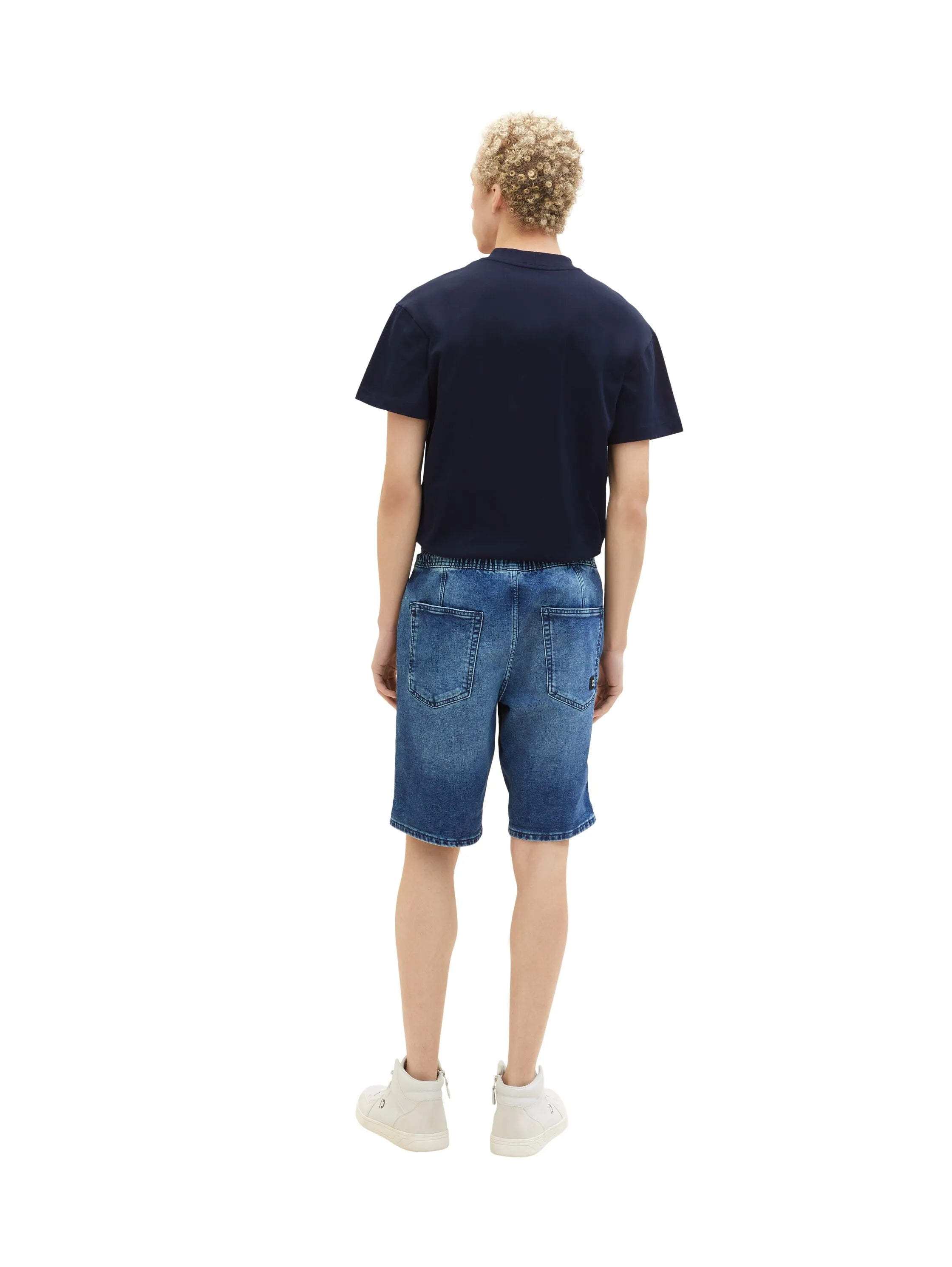 Denim Tom Tailor Tinted Blue Denim Men Denim Shorts with an Elastic Waistband SKU: 1035516_10127 Image 04