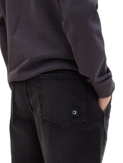 Denim Tom Tailor Used Dark Stone Black Denim Men Denim Shorts with an Elastic Waistband SKU: 1035516_10250 Image 06