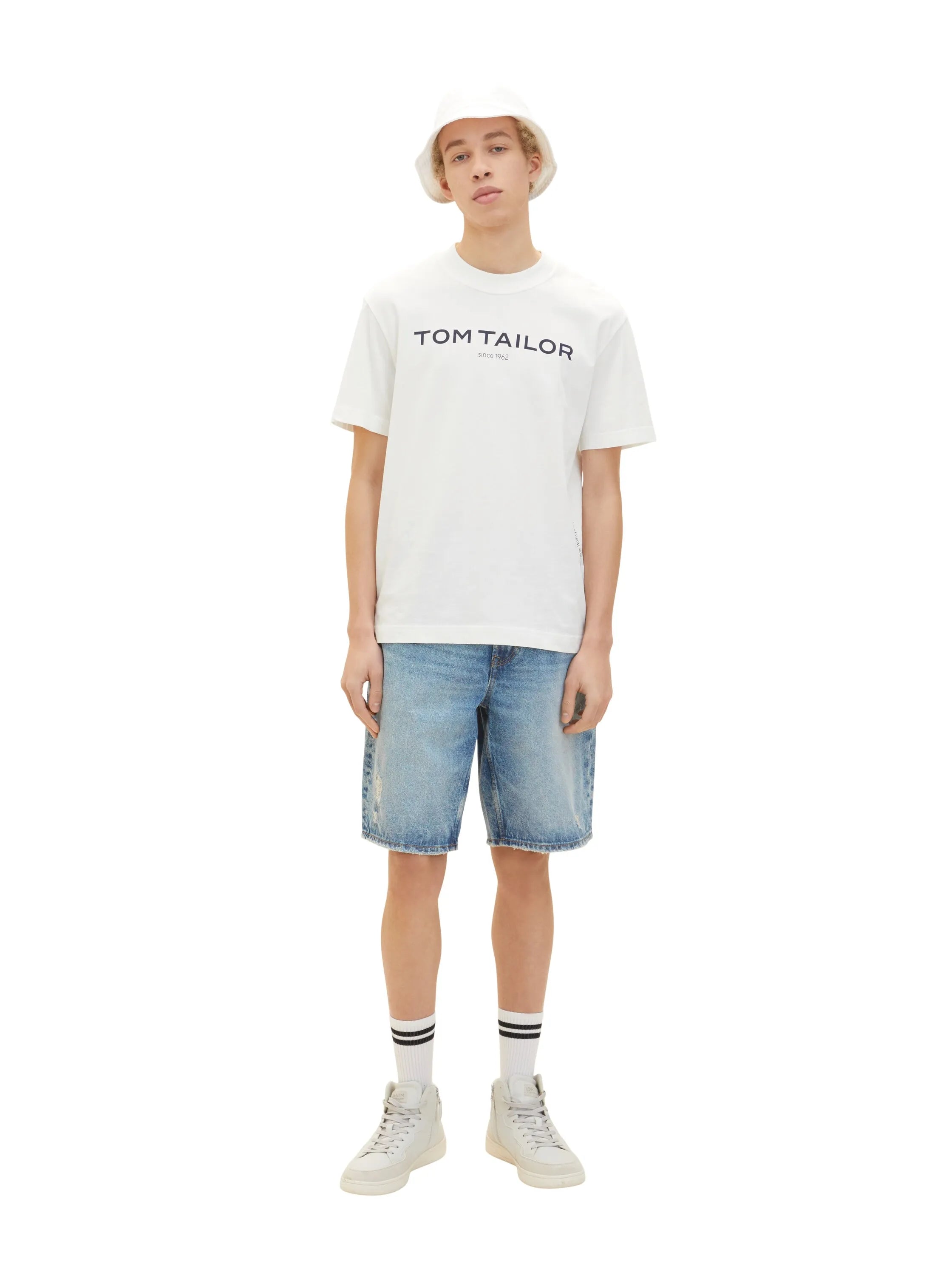 Denim Tom Tailor Destroyed Light Stone Blue Den Men Denim Shorts SKU: 1035518_10122 Image 03