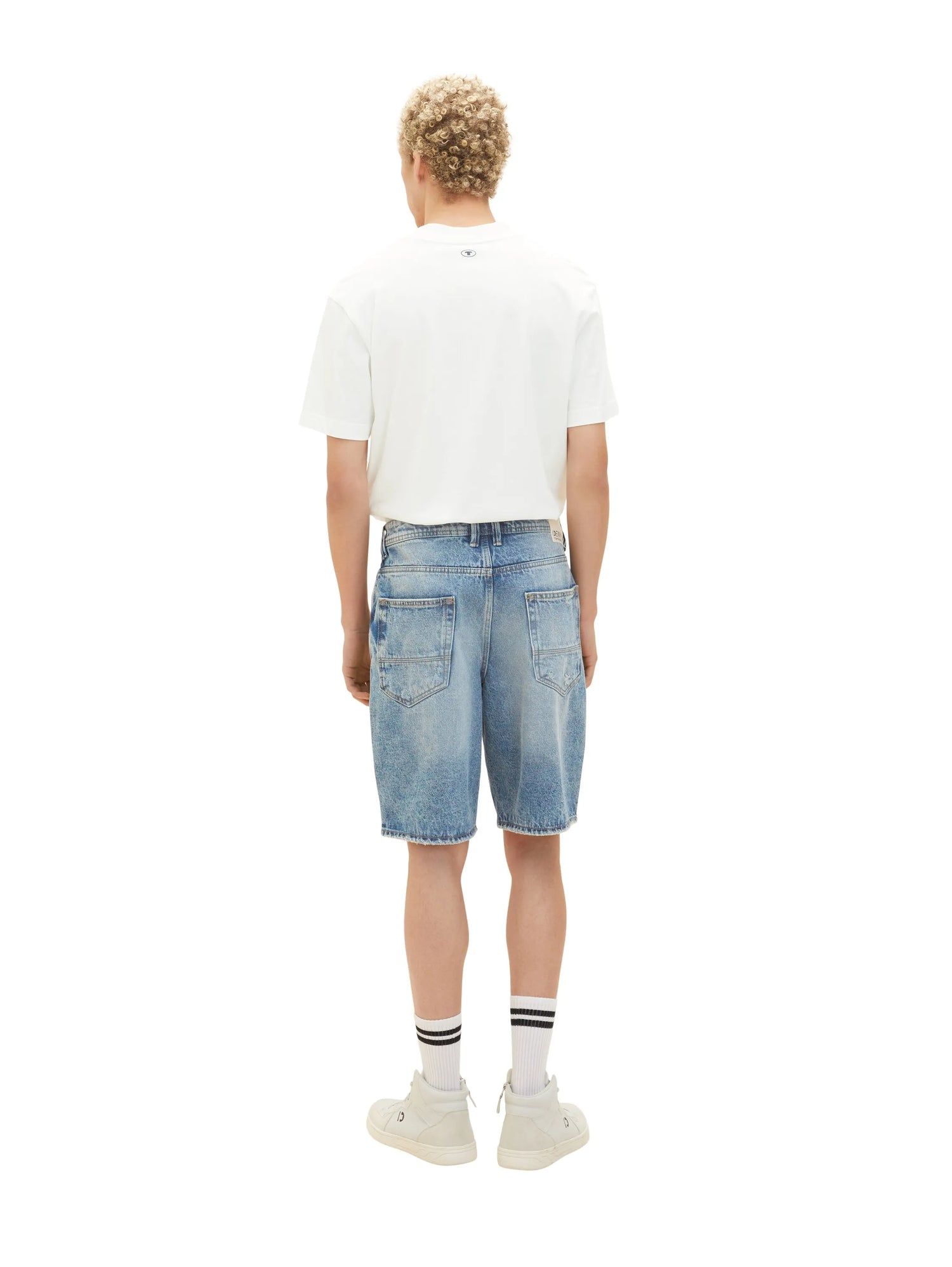 Denim Tom Tailor Destroyed Light Stone Blue Den Men Denim Shorts SKU: 1035518_10122 Image 04