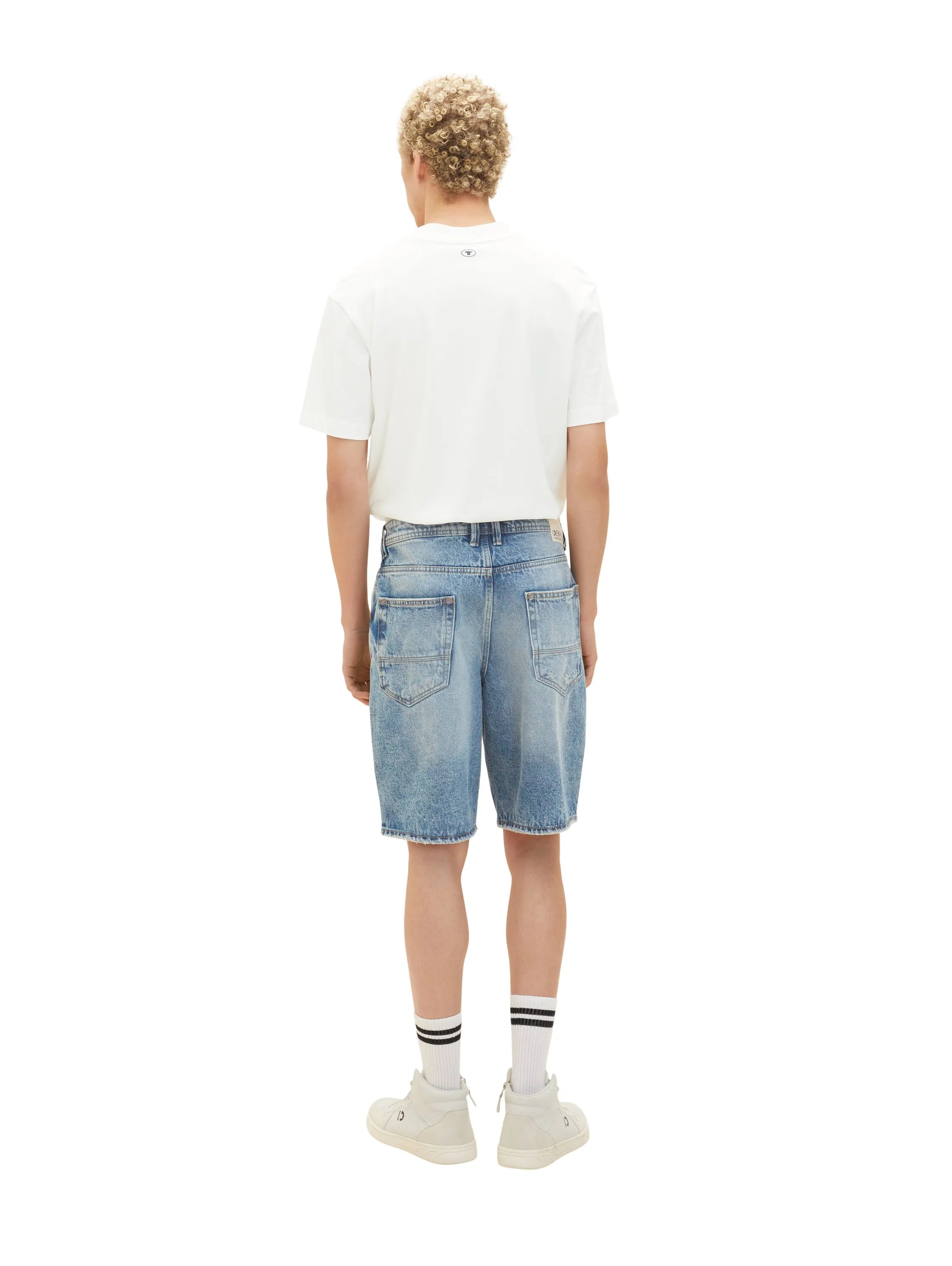 Denim Tom Tailor Destroyed Light Stone Blue Den Men Denim Shorts SKU: 1035518_10122 Image 04