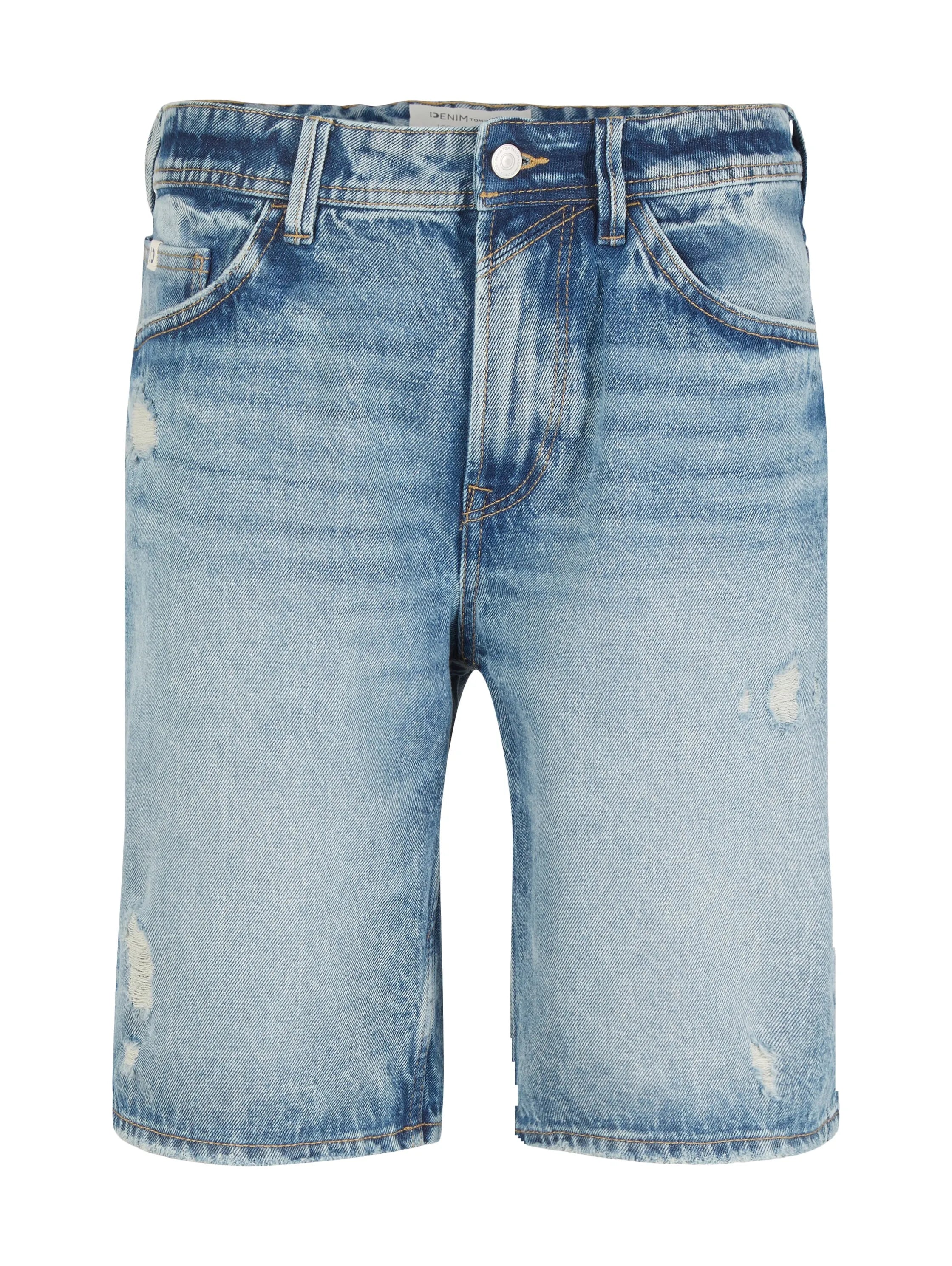 Denim Tom Tailor Destroyed Light Stone Blue Den Men Denim Shorts SKU: 1035518_10122 Image 08
