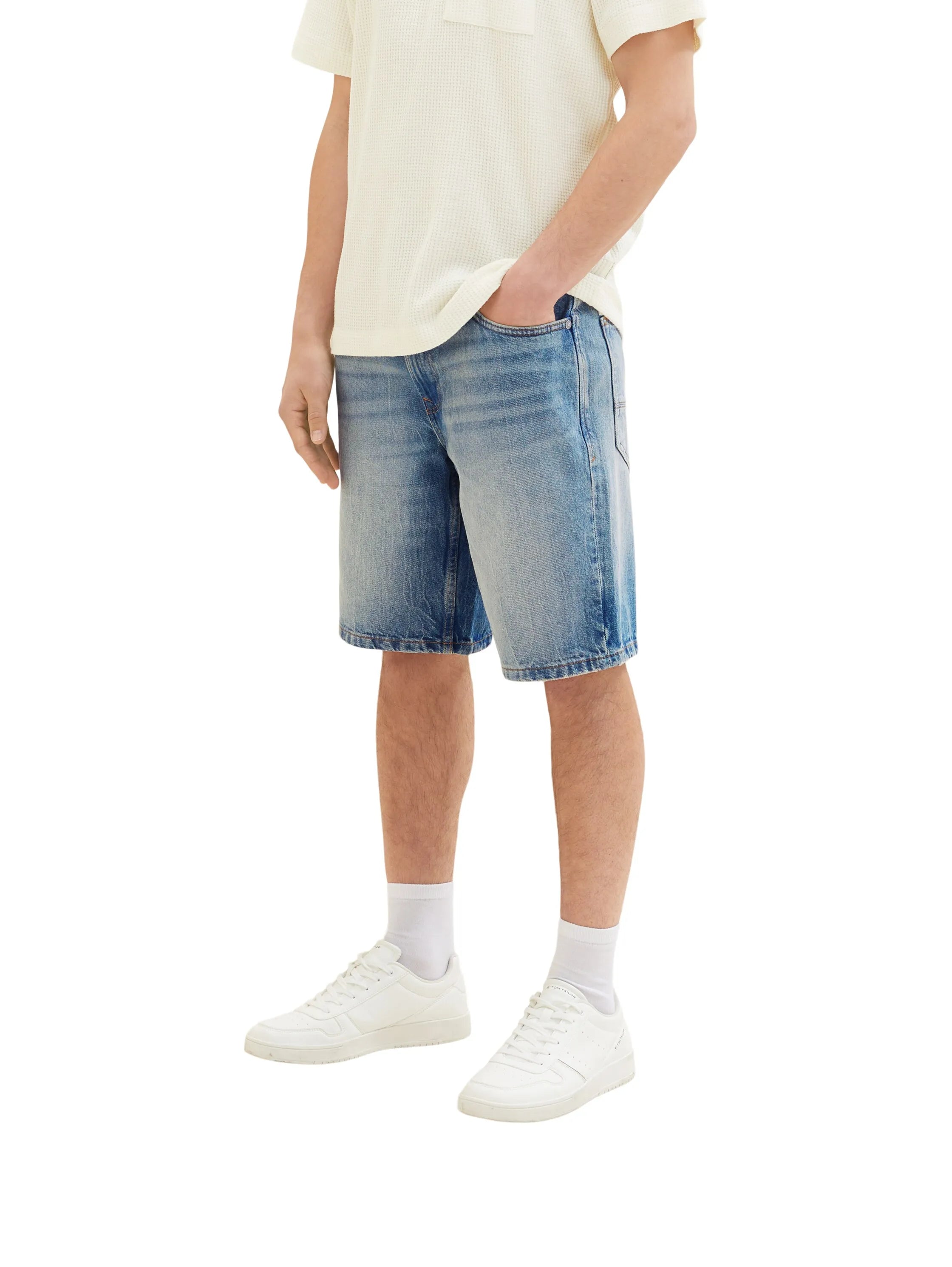 Denim Tom Tailor Tinted Blue Denim Men Denim Shorts SKU: 1035518_10127 Image 01