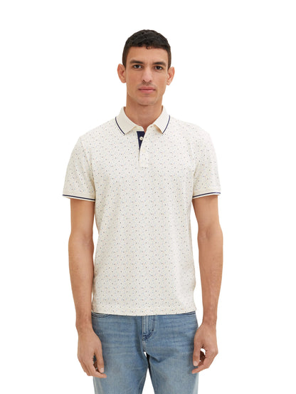 Tom Tailor Off White Multicolor Design Men Patterned Polo Shirt SKU: 1035521_31266 Image 05