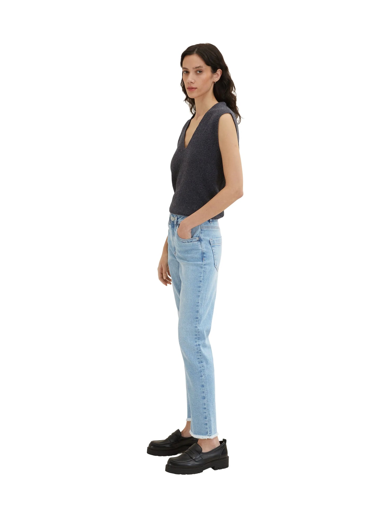 Tom Tailor Light Stone Blue Denim Women Kate Vintage Jeans with Belt Loops SKU: 1035523_10142 Image 02
