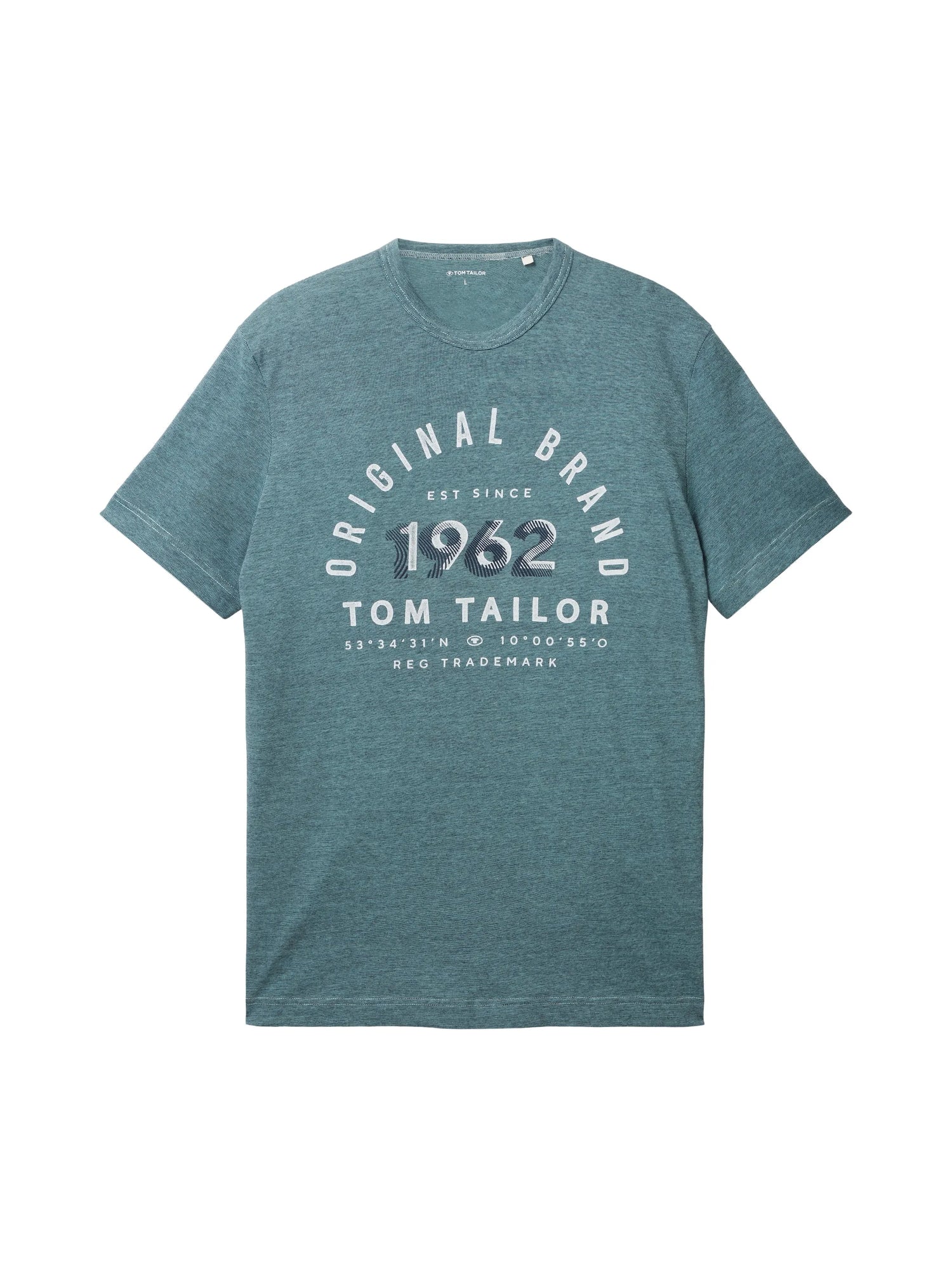 Tom Tailor Navy Blue Stone Fine Stripe Men T-Shirt with a Print SKU: 1035549_32011 Image 07