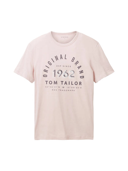 Tom Tailor Morning Pink Fine Stripe Men T-Shirt with a Print SKU: 1035549_32012 Image 07