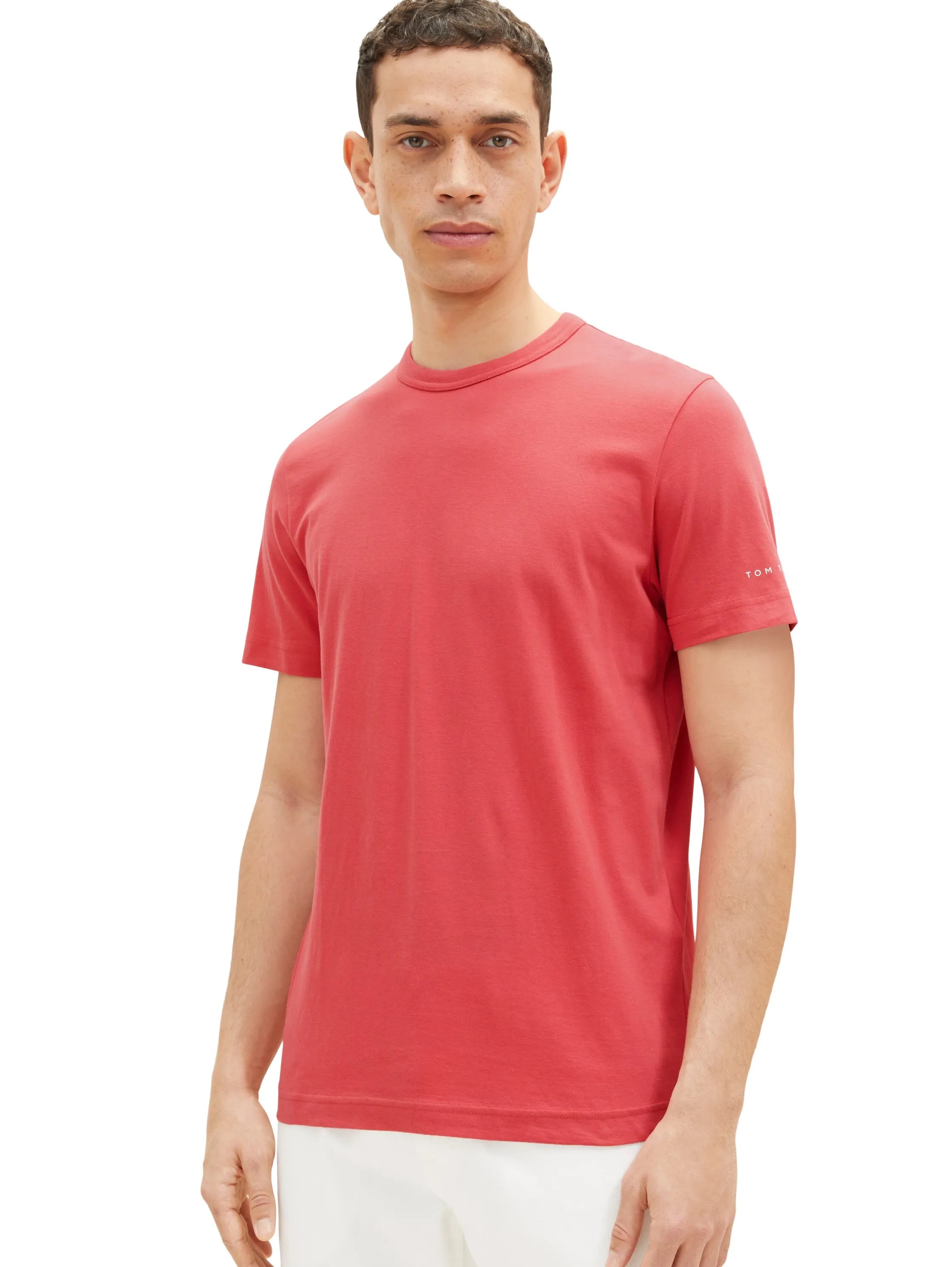 Tom Tailor Soft Berry Red Men Basic T-Shirt SKU: 1035552_31045 Image 01