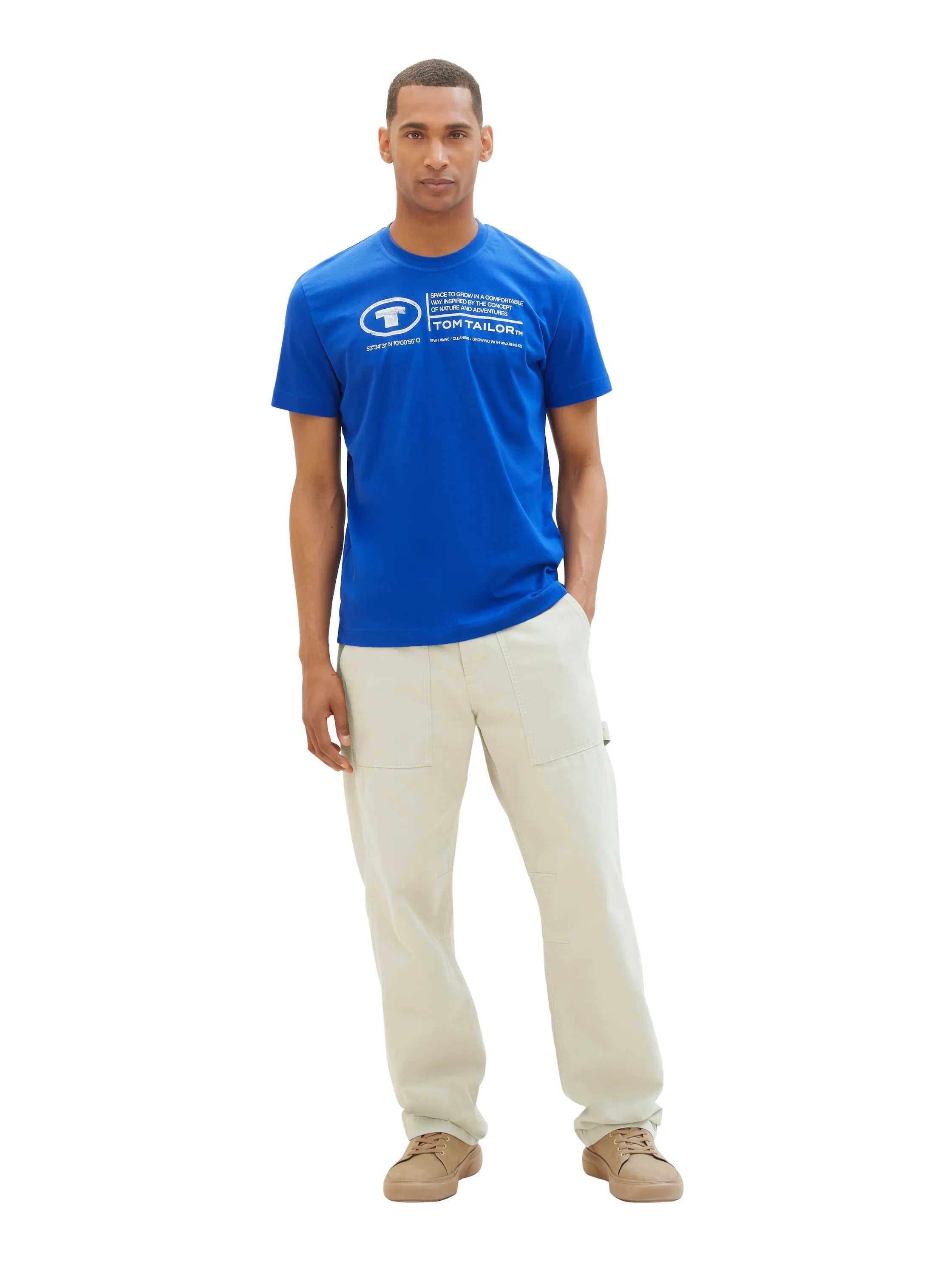 Tom Tailor Sure Blue Men T-Shirt with Logo Print SKU: 1035611_12393 Image 02