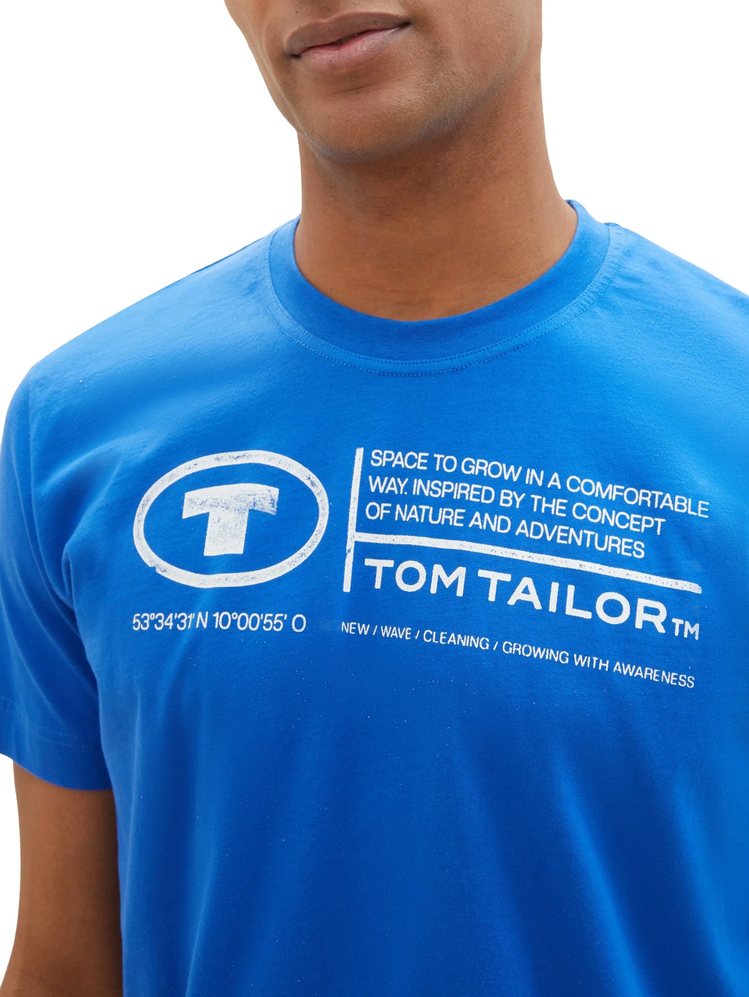 Tom Tailor Sure Blue Men T-Shirt with Logo Print SKU: 1035611_12393 Image 04