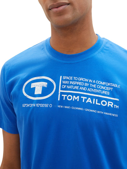 Tom Tailor Sure Blue Men T-Shirt with Logo Print SKU: 1035611_12393 Image 04