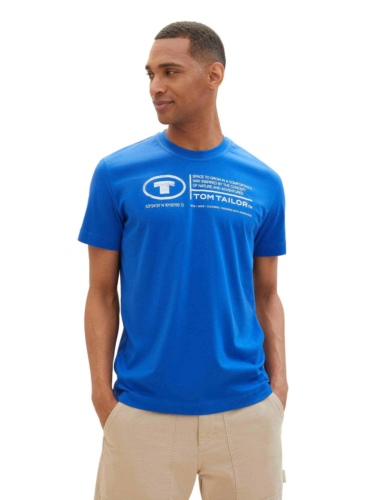 Tom Tailor Sure Blue Men T-Shirt with Logo Print SKU: 1035611_12393 Image 06