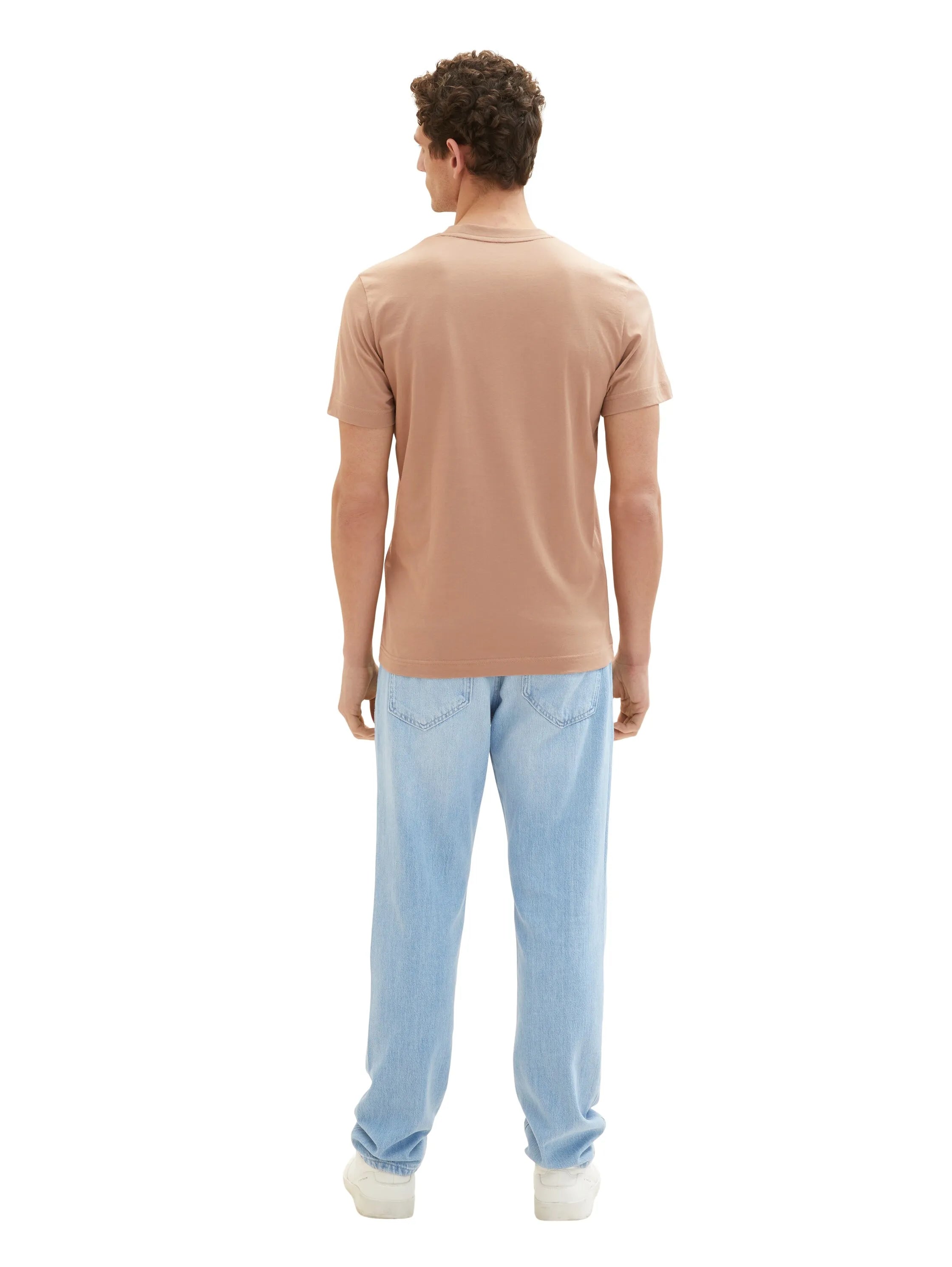 Tom Tailor Desert Fawn Men T-Shirt with Logo Print SKU: 1035611_24048 Image 03