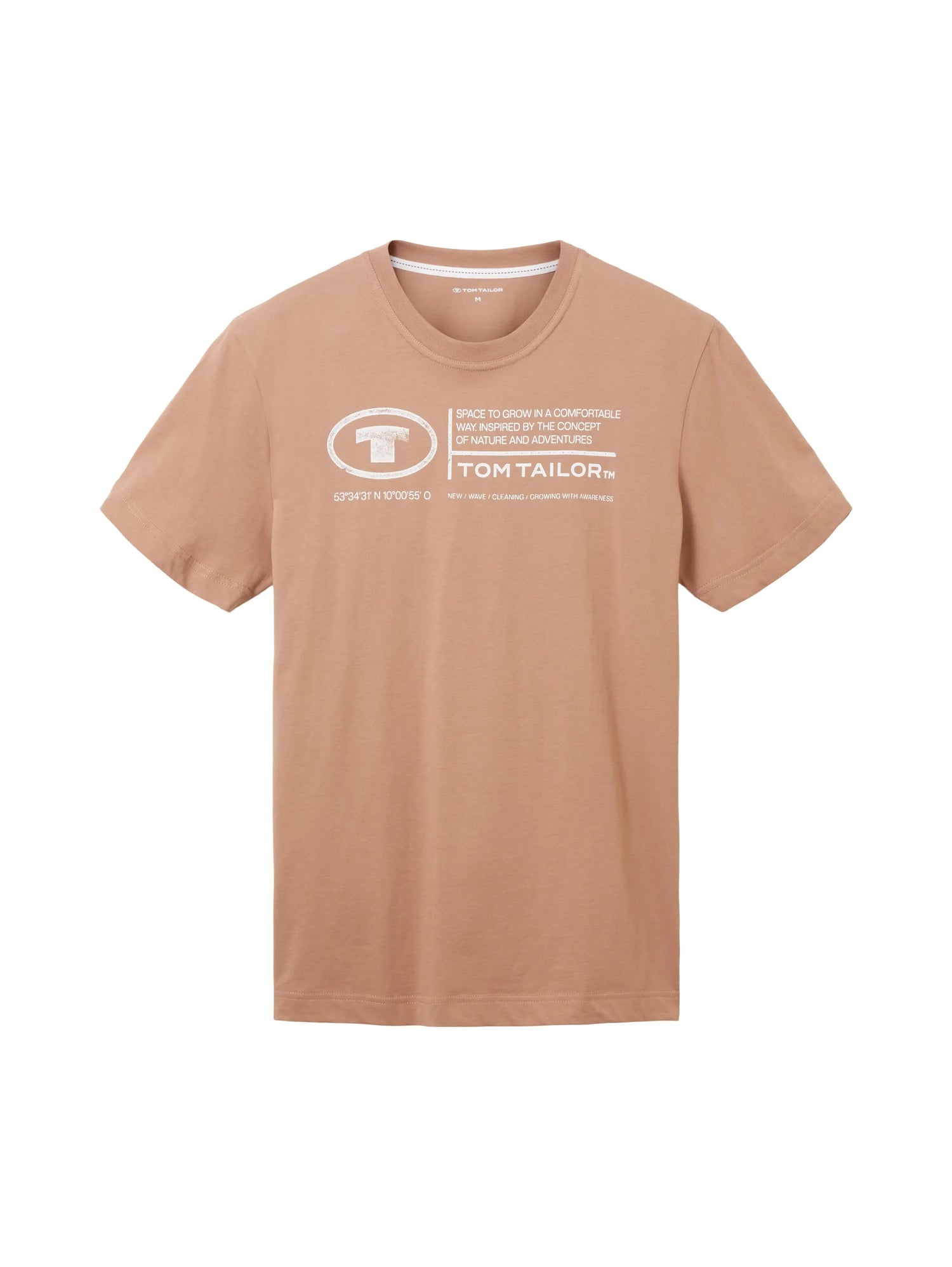 Tom Tailor Desert Fawn Men T-Shirt with Logo Print SKU: 1035611_24048 Image 07