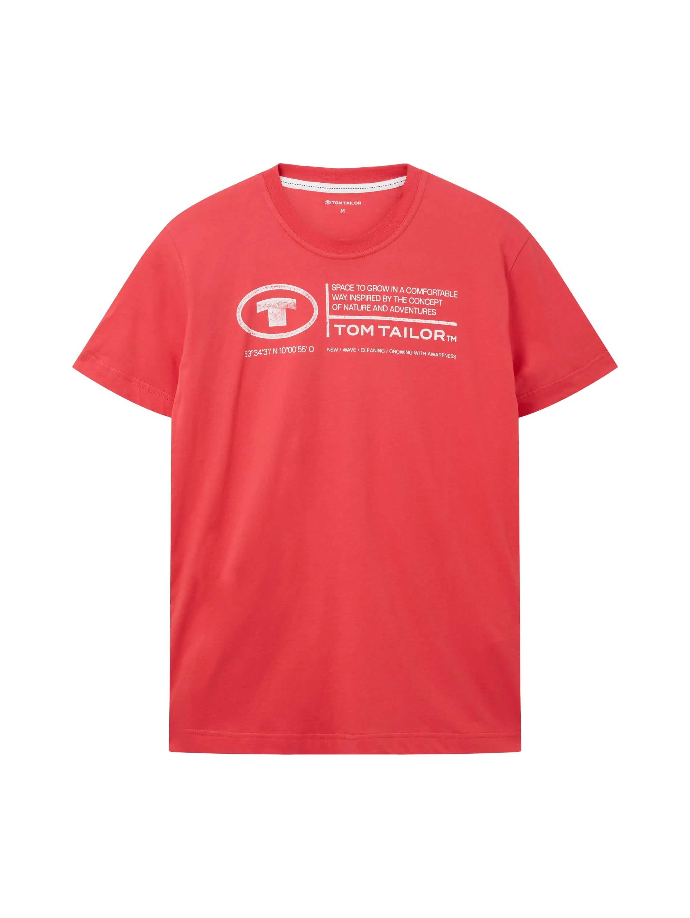 Tom Tailor Soft Berry Red Men T-Shirt with Logo Print SKU: 1035611_31045 Image 07