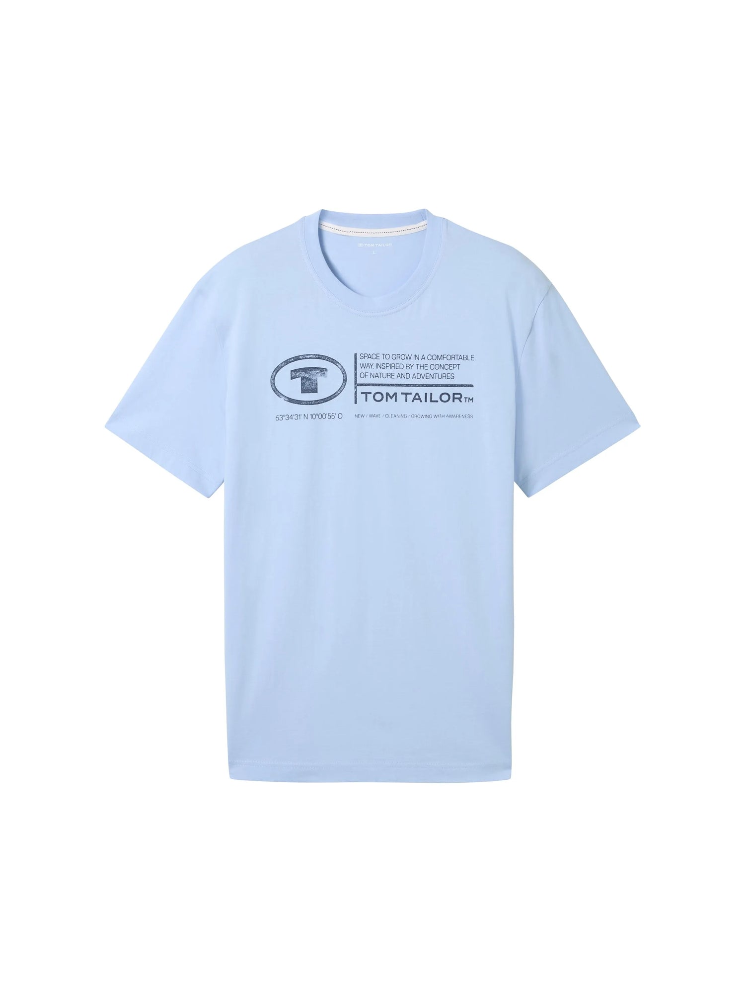 Tom Tailor Windsurf Blue Men T-Shirt with Logo Print SKU: 1035611_35271 Image 07
