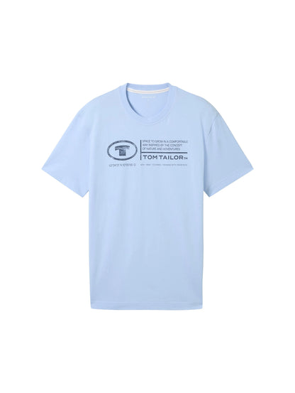 Tom Tailor Windsurf Blue Men T-Shirt with Logo Print SKU: 1035611_35271 Image 07