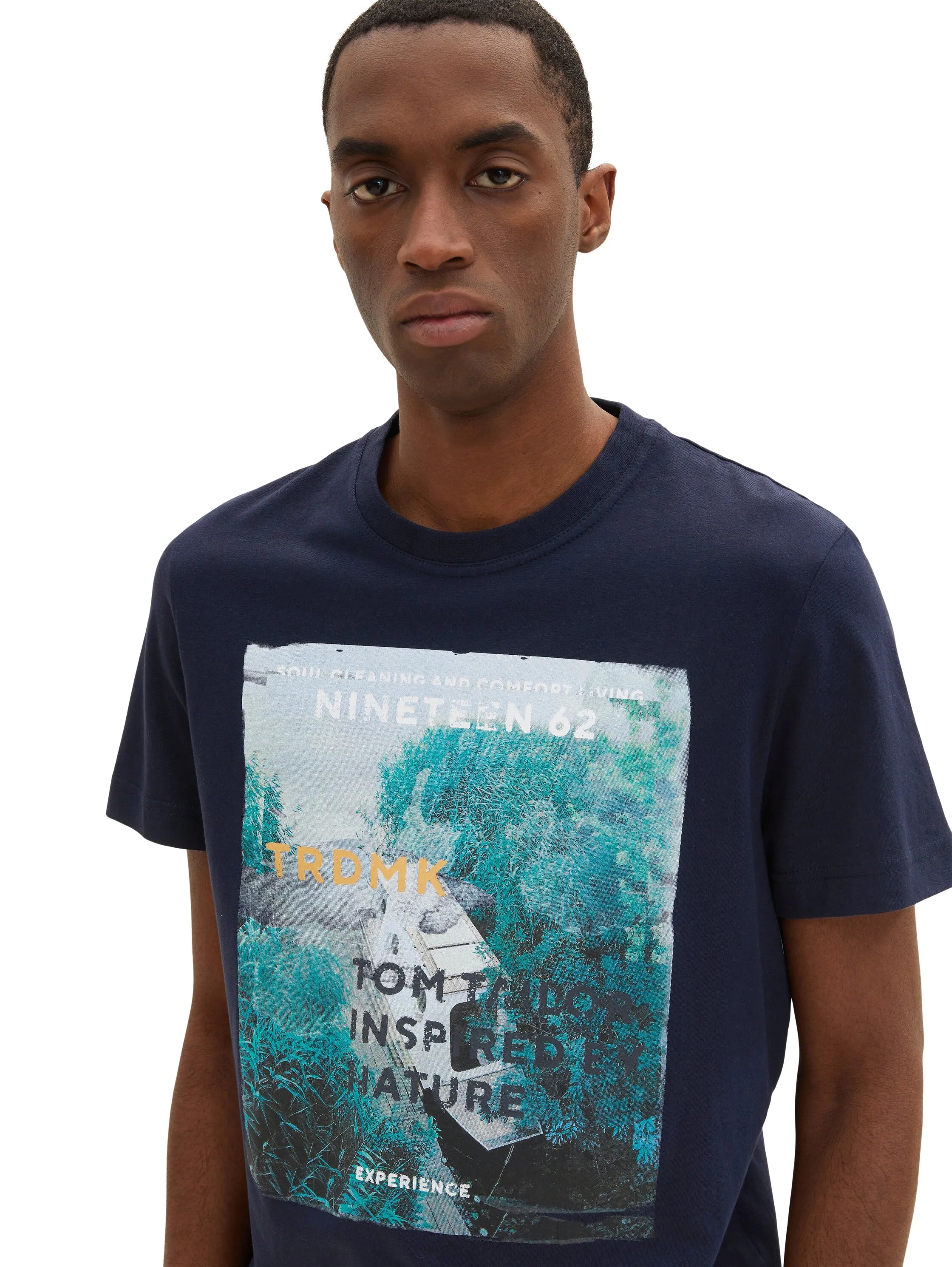 Tom Tailor Sky Captain Blue Men T-Shirt with a Photo Print SKU: 1035617_10668 Image 01