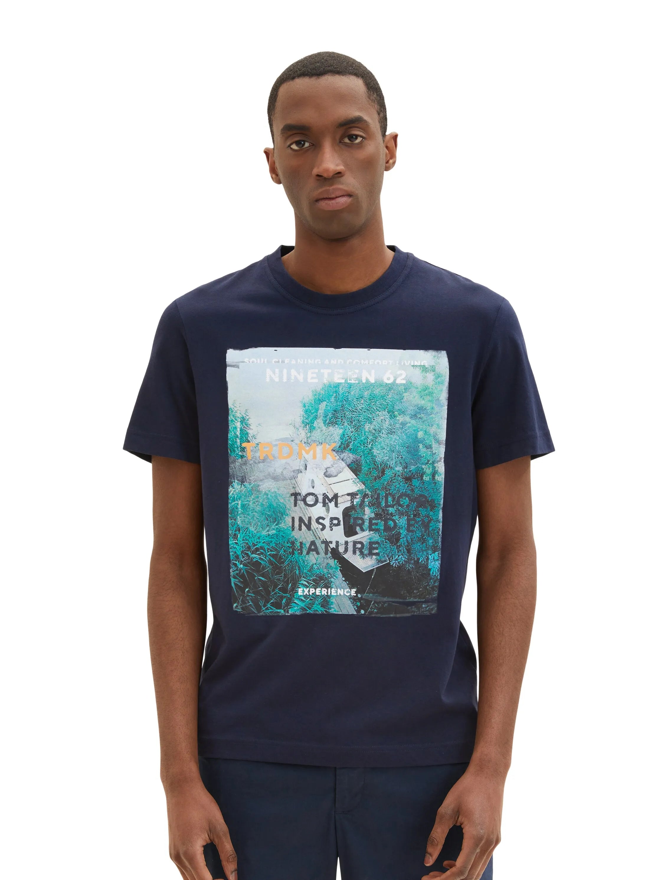Tom Tailor Sky Captain Blue Men T-Shirt with a Photo Print SKU: 1035617_10668 Image 04
