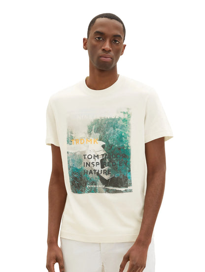 Tom Tailor Vintage Beige Men T-Shirt with a Photo Print SKU: 1035617_18592 Image 05