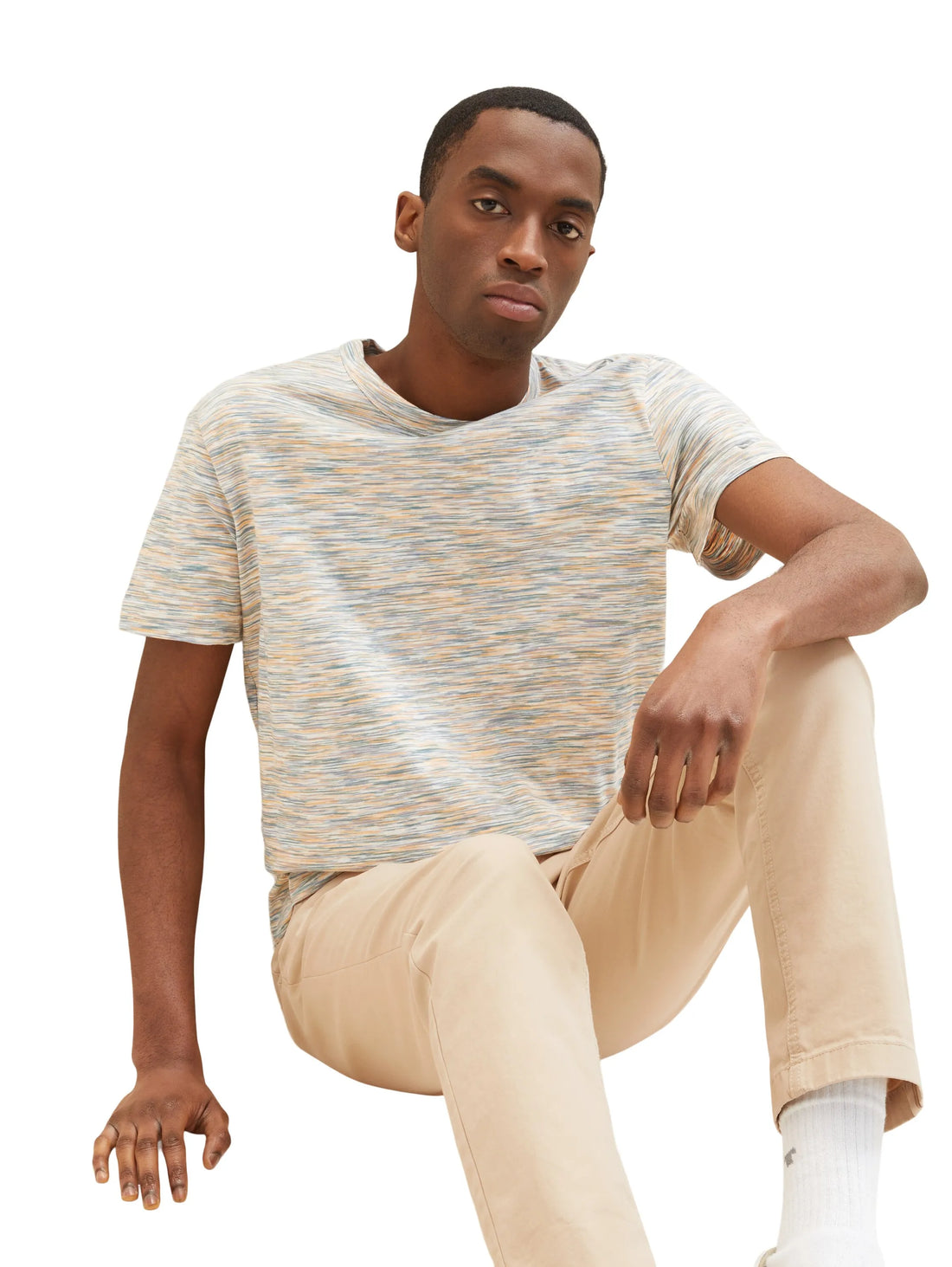 Tom Tailor Light Multicolor Spacedye Men T-Shirt with a Spacedye Pattern SKU: 1035625_31465 Image 01