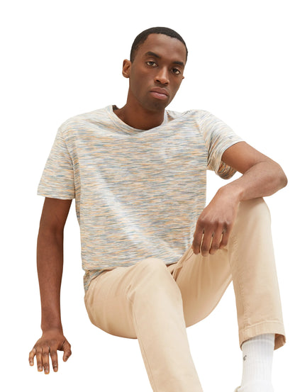 Tom Tailor Light Multicolor Spacedye Men T-Shirt with a Spacedye Pattern SKU: 1035625_31465 Image 01