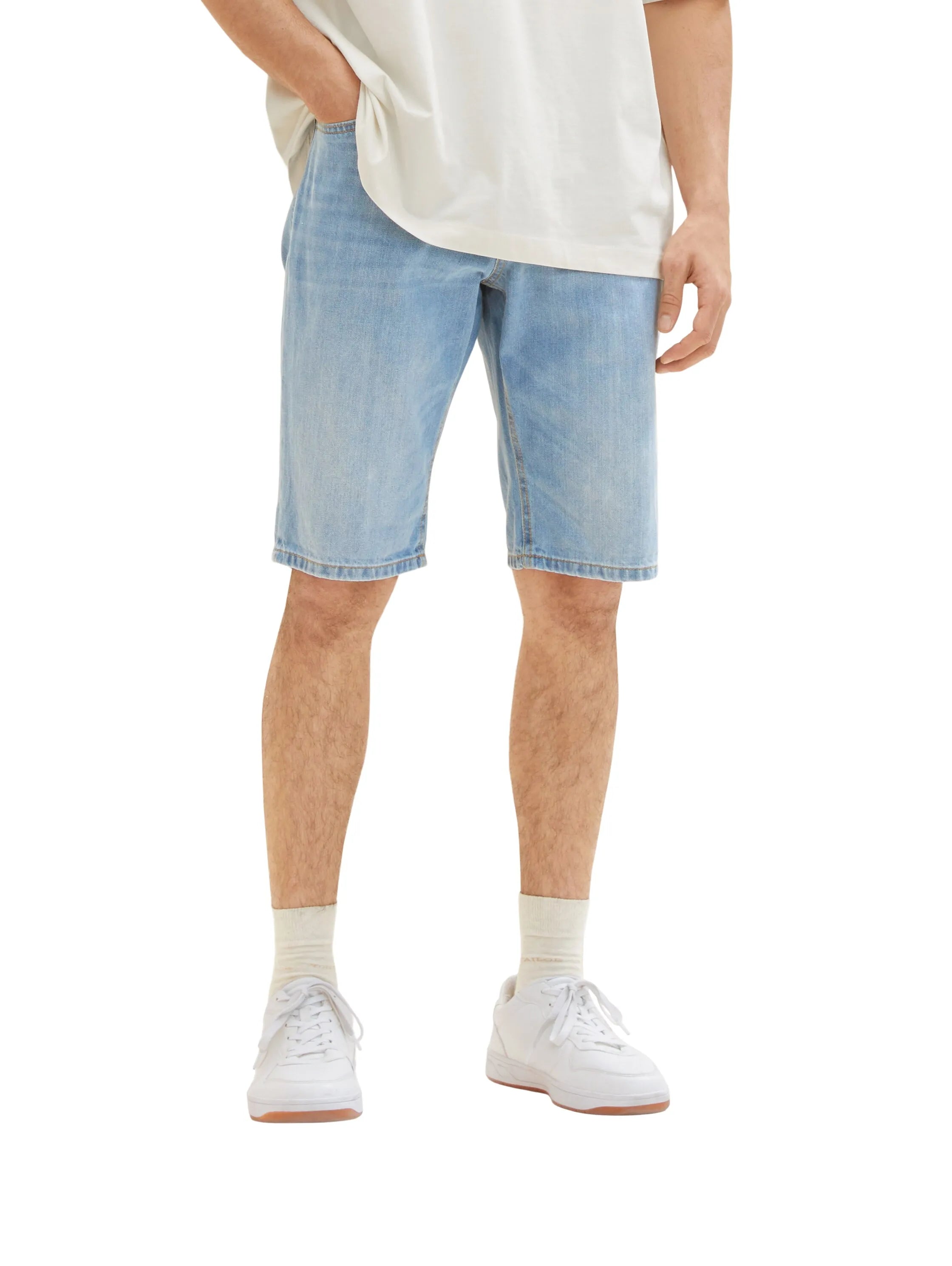 Tom Tailor Clean Bleached Blue Denim Men Josh Shorts SKU: 1035653_10111 Image 01