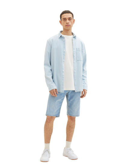 Tom Tailor Clean Bleached Blue Denim Men Josh Shorts SKU: 1035653_10111 Image 03