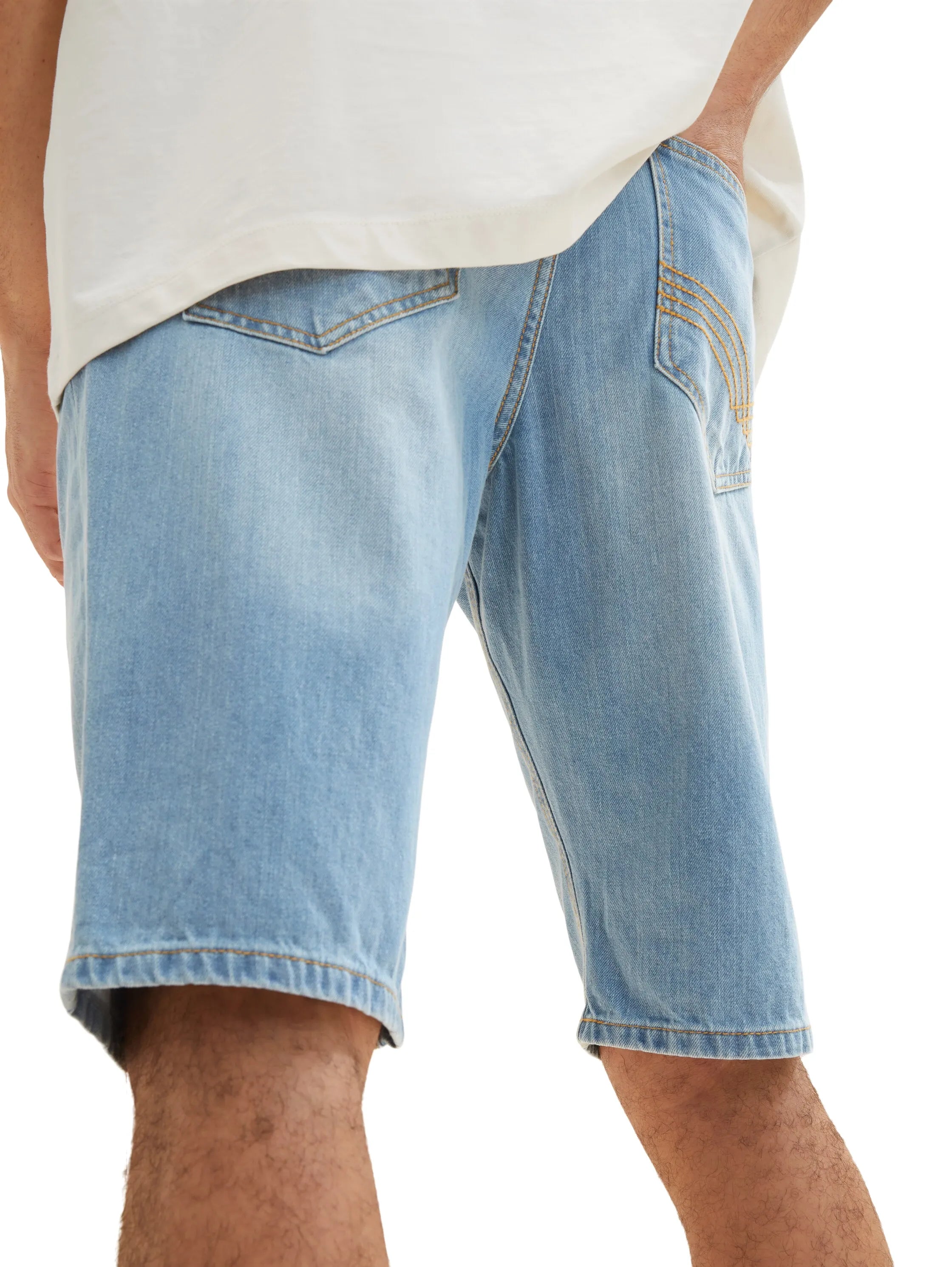 Tom Tailor Clean Bleached Blue Denim Men Josh Shorts SKU: 1035653_10111 Image 05