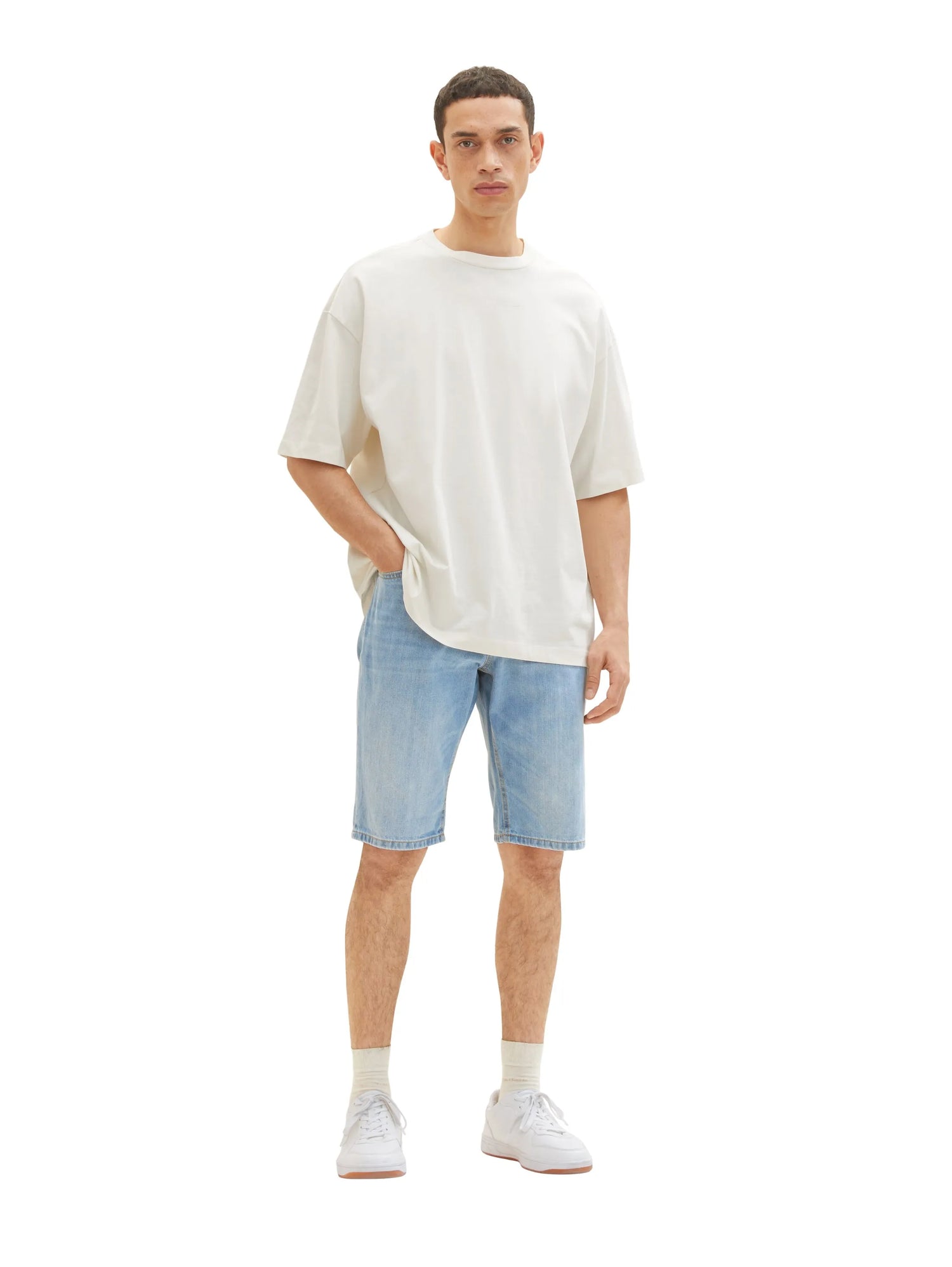 Tom Tailor Clean Bleached Blue Denim Men Josh Shorts SKU: 1035653_10111 Image 06