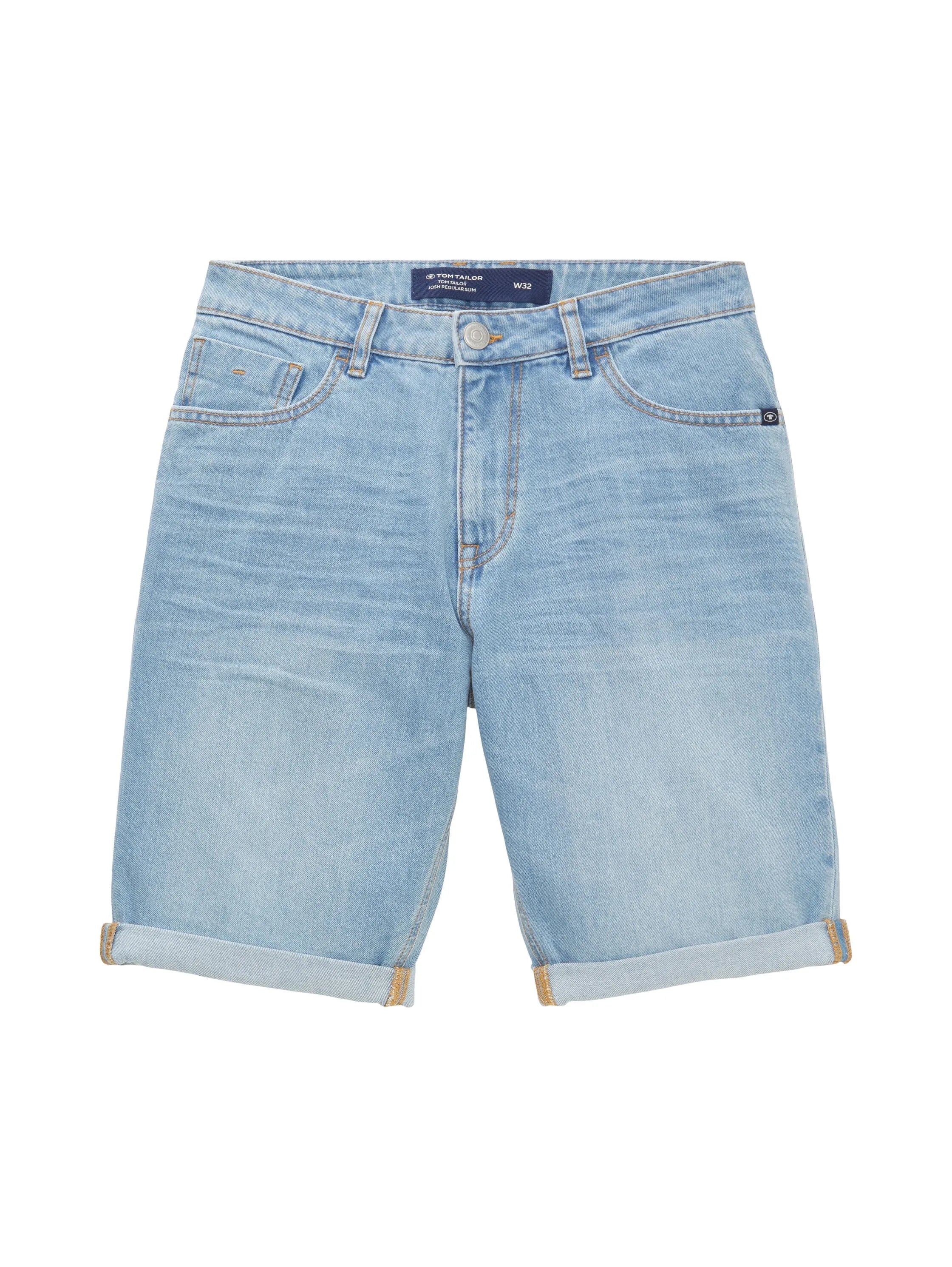 Tom Tailor Clean Bleached Blue Denim Men Josh Shorts SKU: 1035653_10111 Image 08