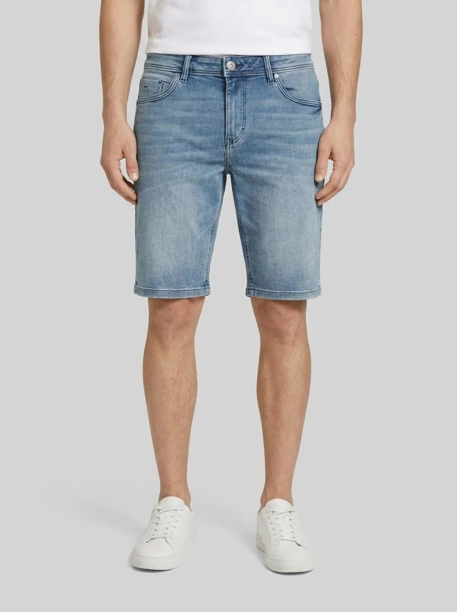 Tom Tailor Used Mid Stone Blue Denim Men Josh Denim Shorts SKU: 1035656_10119 Image 00