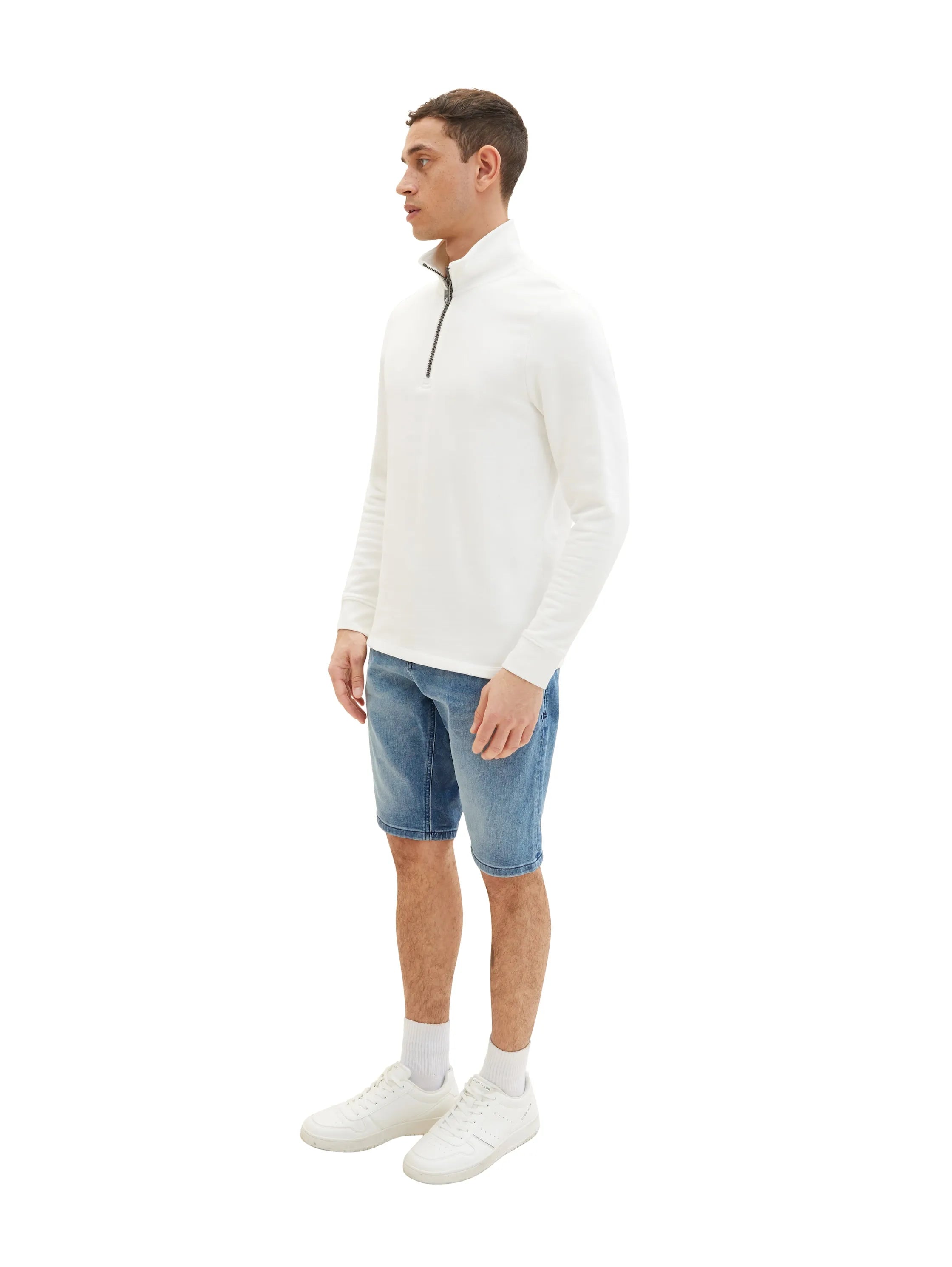 Tom Tailor Used Mid Stone Blue Denim Men Josh Denim Shorts SKU: 1035656_10119 Image 02
