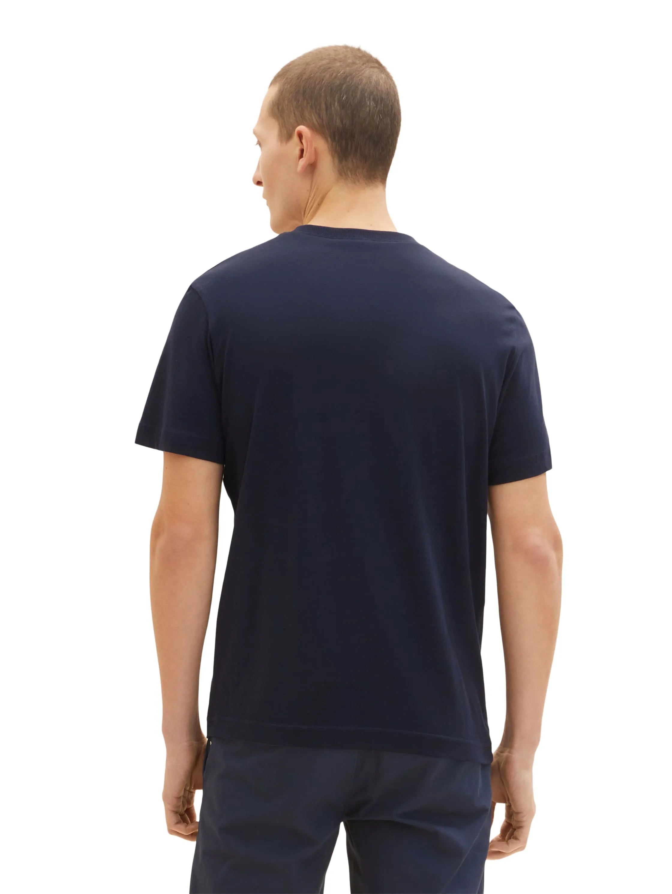 Tom Tailor Sky Captain Blue Men T-Shirt with a Logo Print SKU: 1035657_10668 Image 03