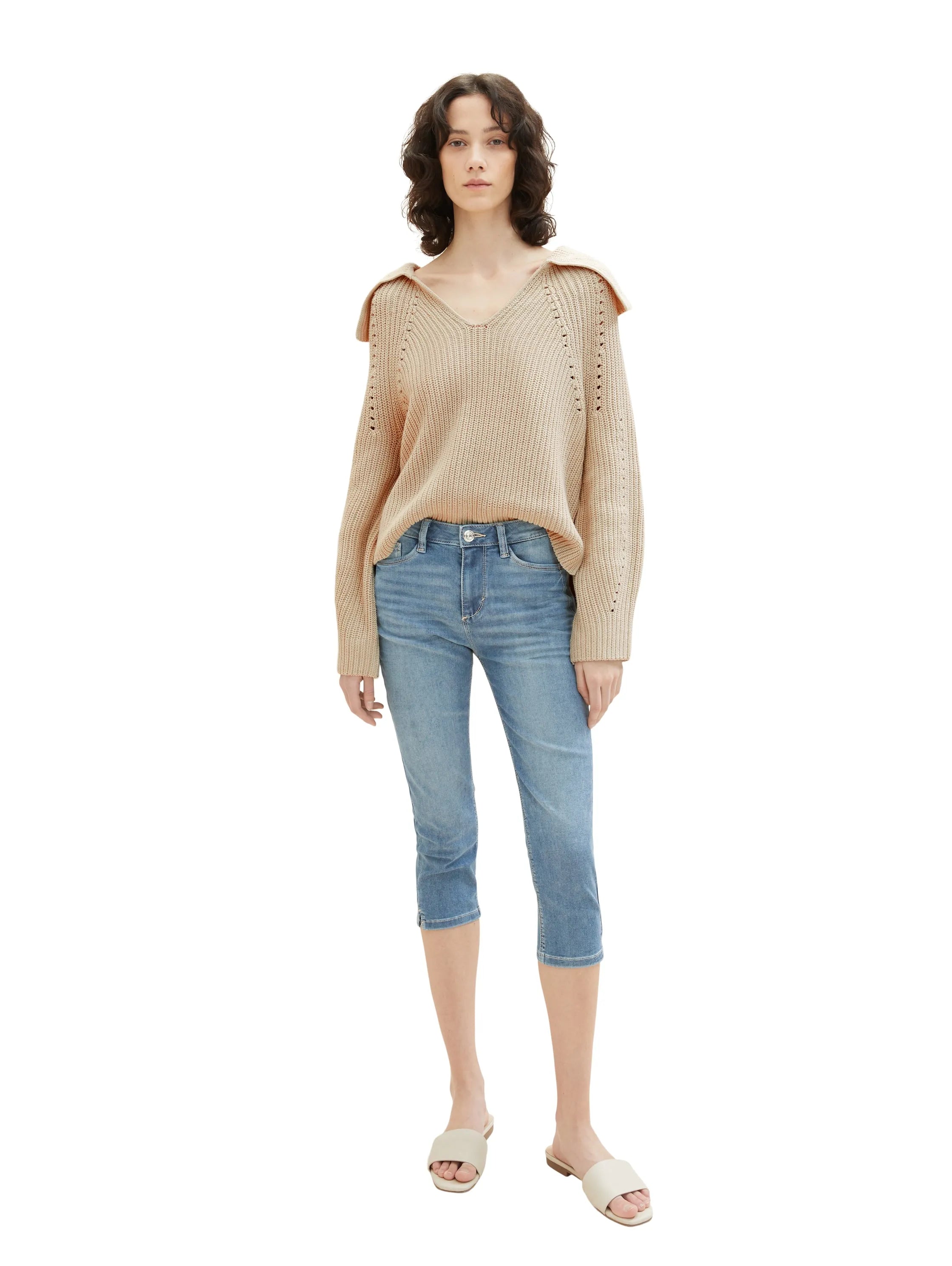 Tom Tailor Light Stone Wash Denim Women Ttkate Capri SKU: 1035745_10280 Image 05