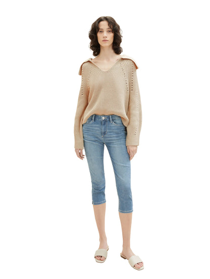 Tom Tailor Light Stone Wash Denim Women Ttkate Capri SKU: 1035745_10280 Image 05