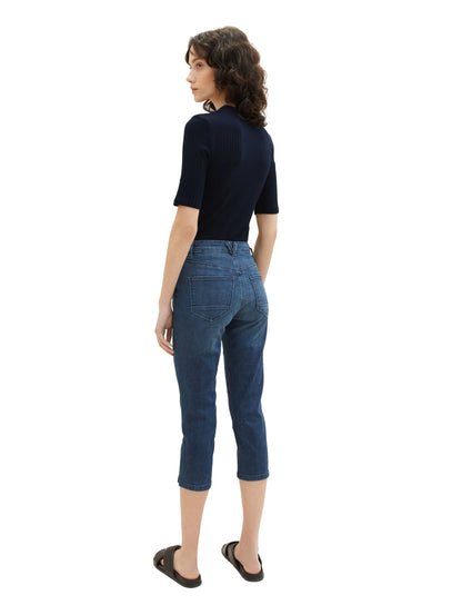 Tom Tailor Dark Stone Wash Denim Women Ttkate Capri SKU: 1035745_10282 Image 04