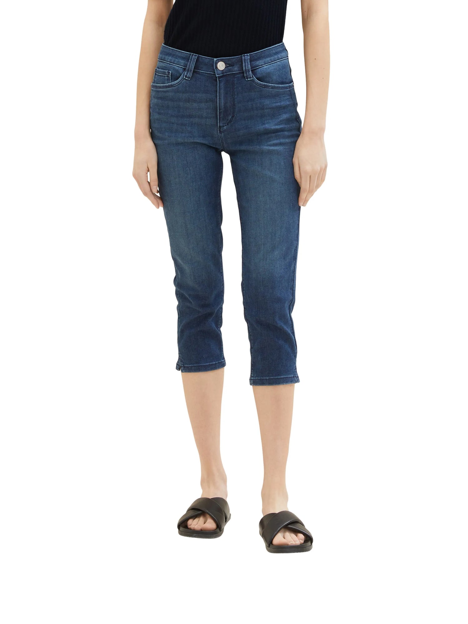 Tom Tailor Dark Stone Wash Denim Women Ttkate Capri SKU: 1035745_10282 Image 06